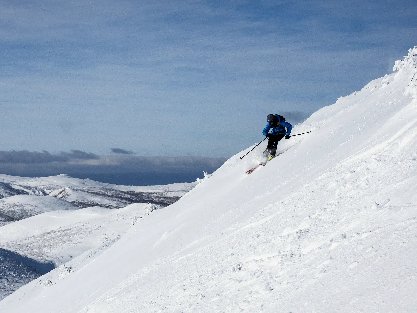 Deep powder snow in the Japanese backcountry
