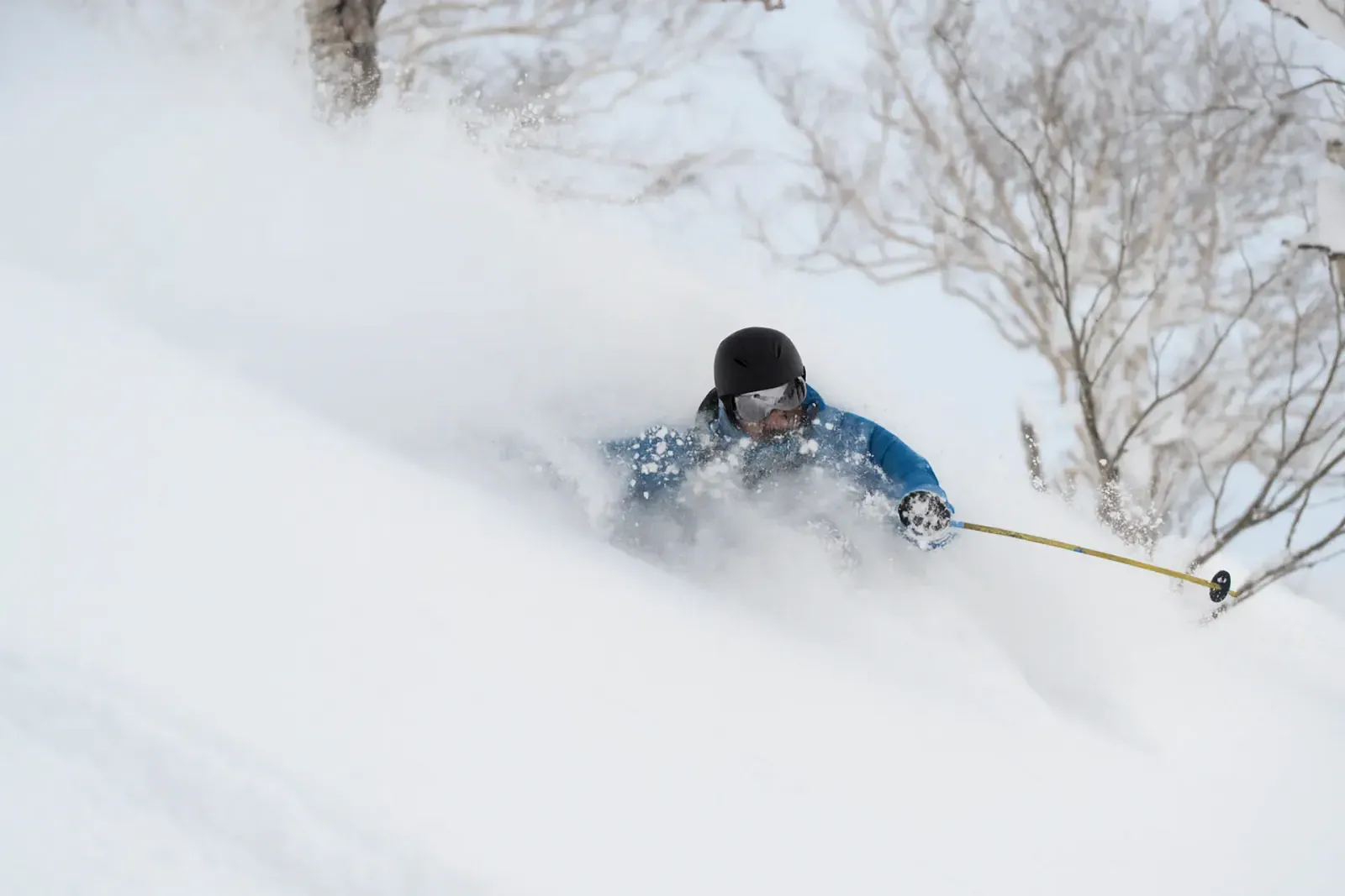 Skier in deep powder
