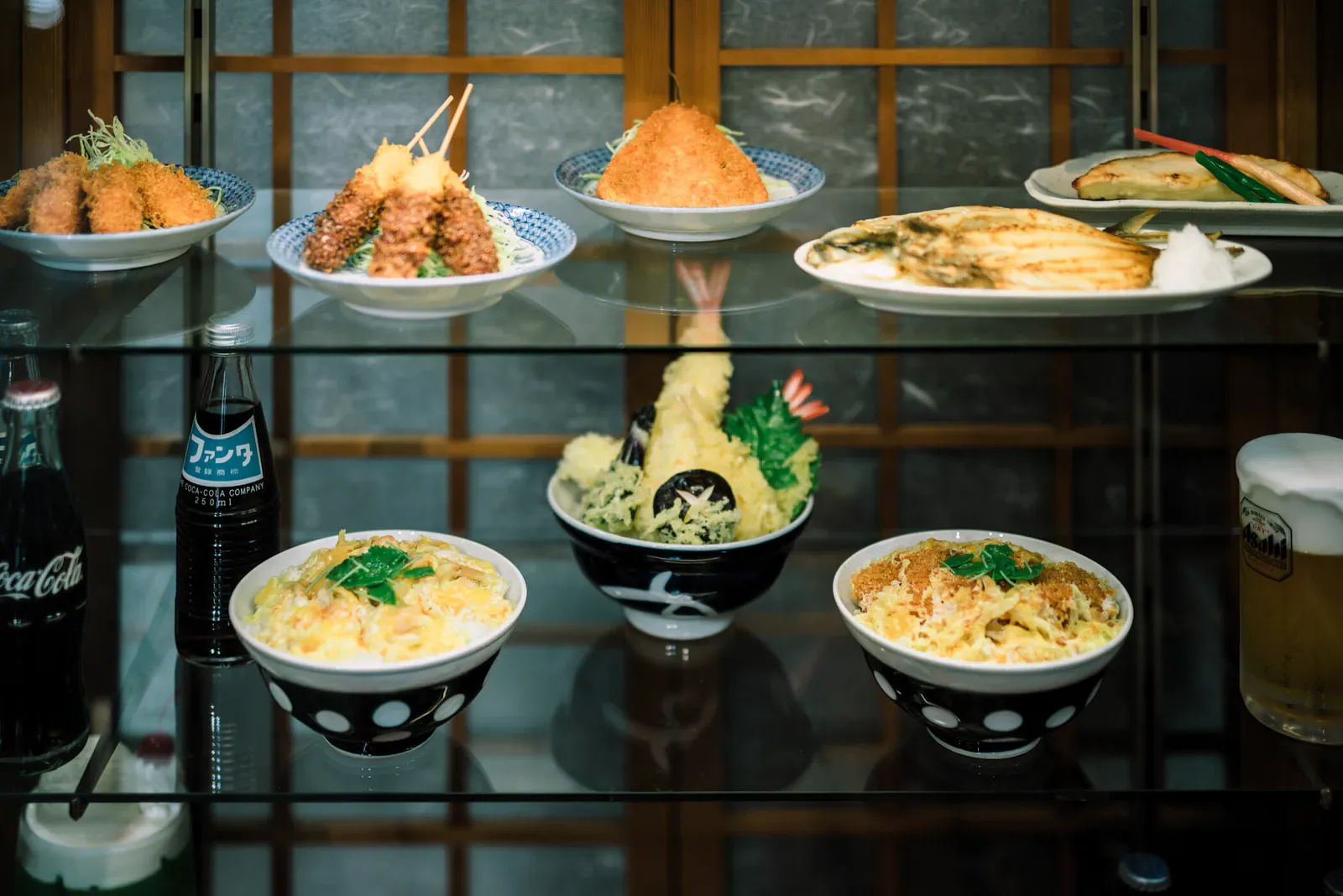Fake food display outside a Japanese restaurant