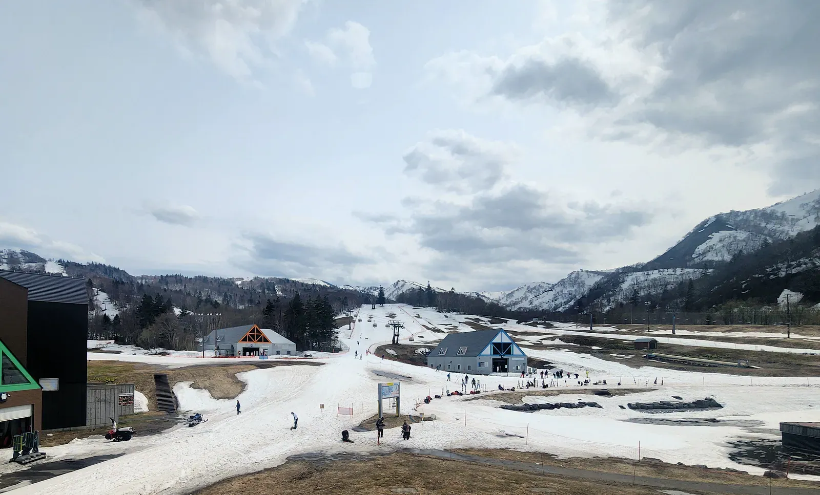 Snowy valley and ski area in Hokkaido
