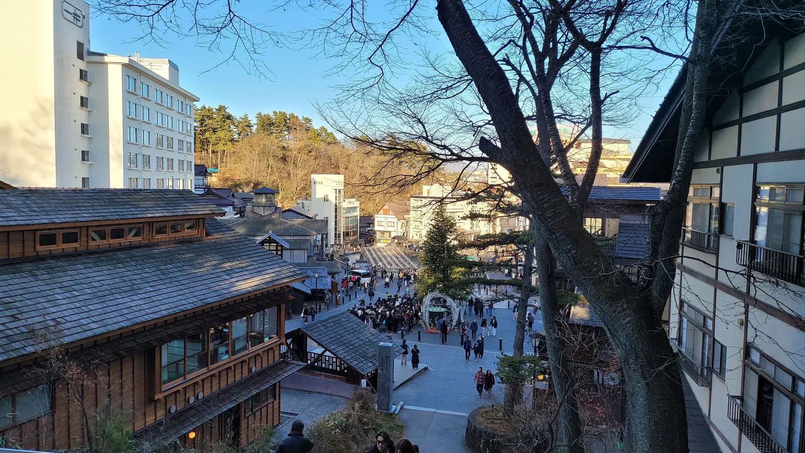 Steaming yubatake channels in Kusatsu, Gunma