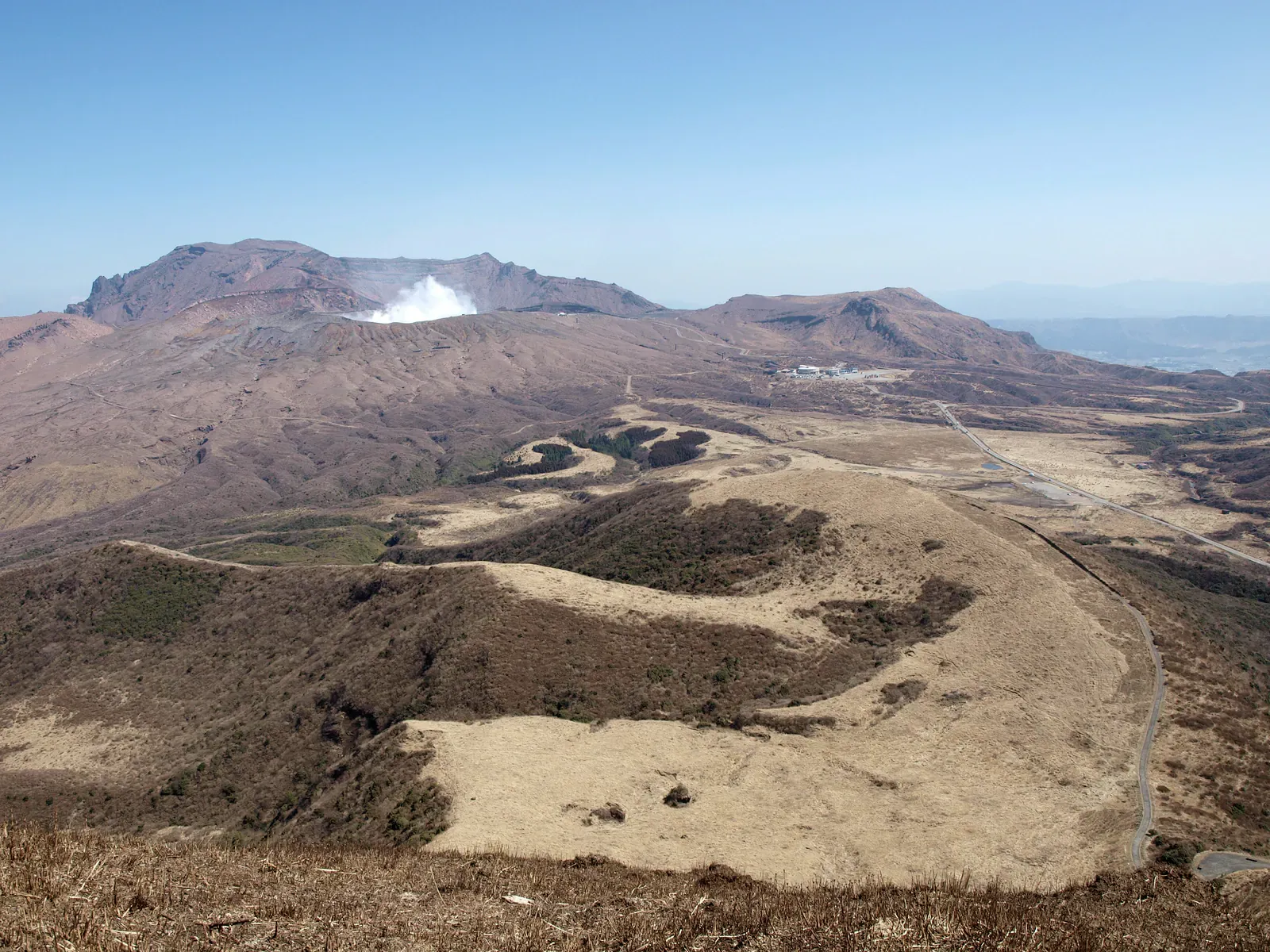 Mount Aso volcano caldera in Kyushu