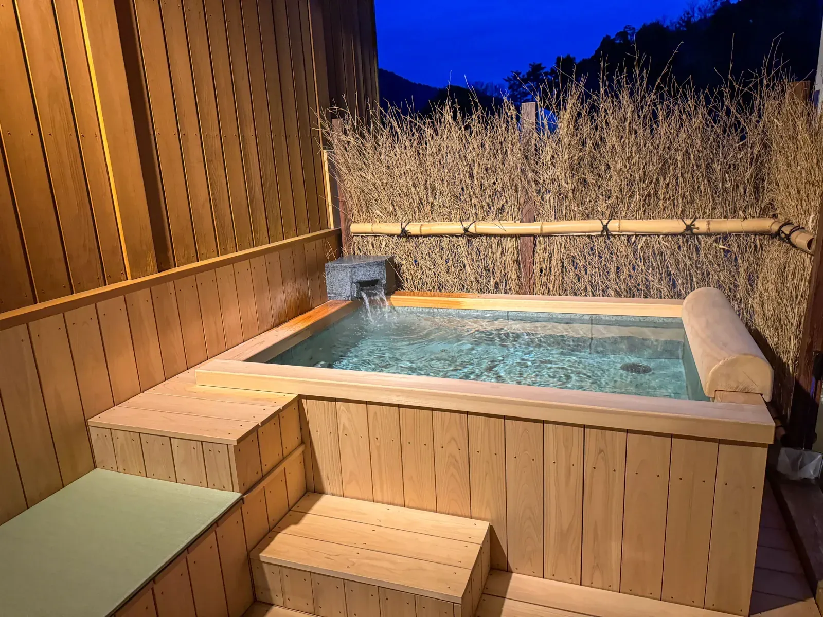 Private open-air onsen bath at a Japanese ryokan