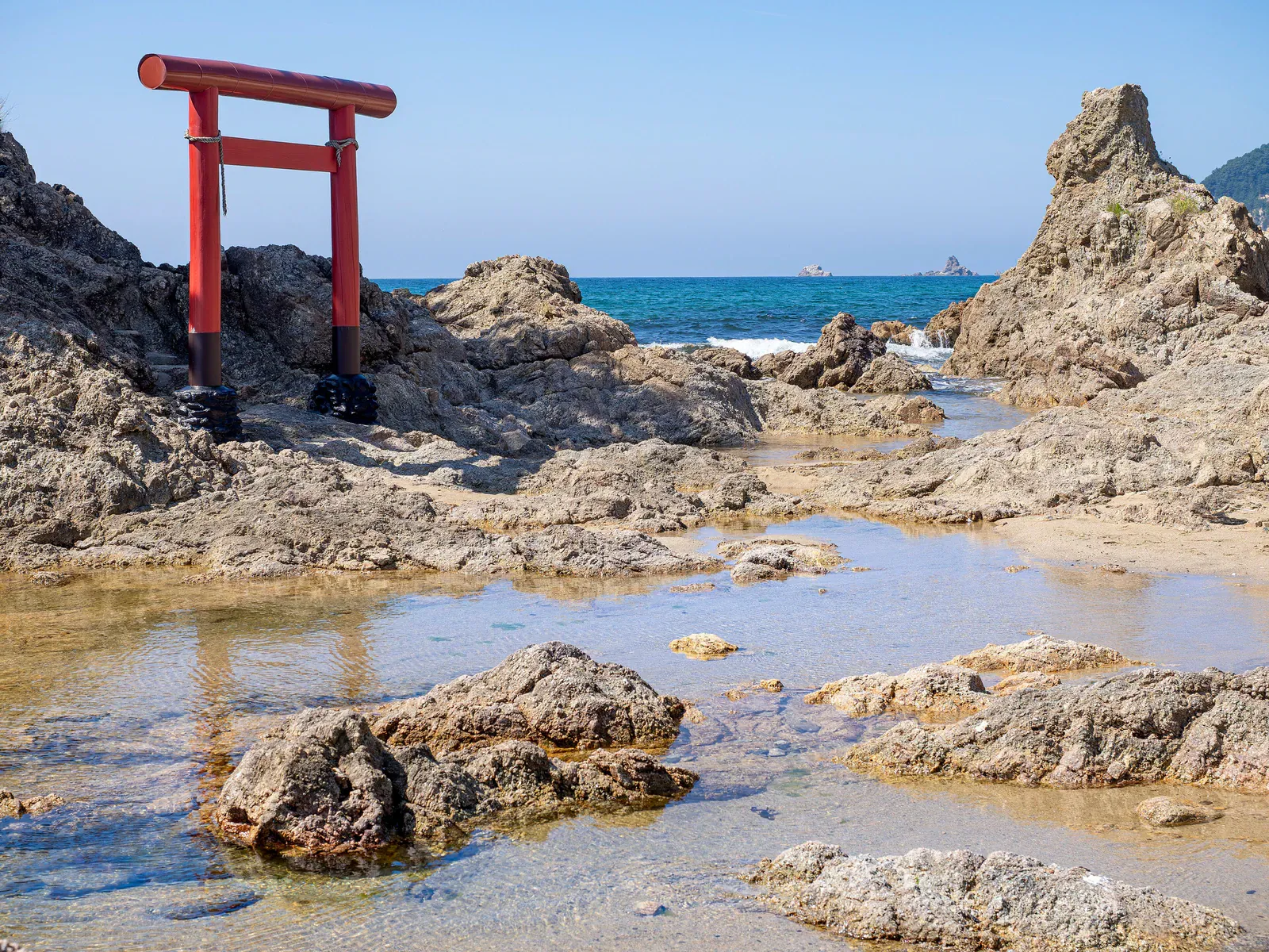 Torii gate of Benten Rock in Niigata