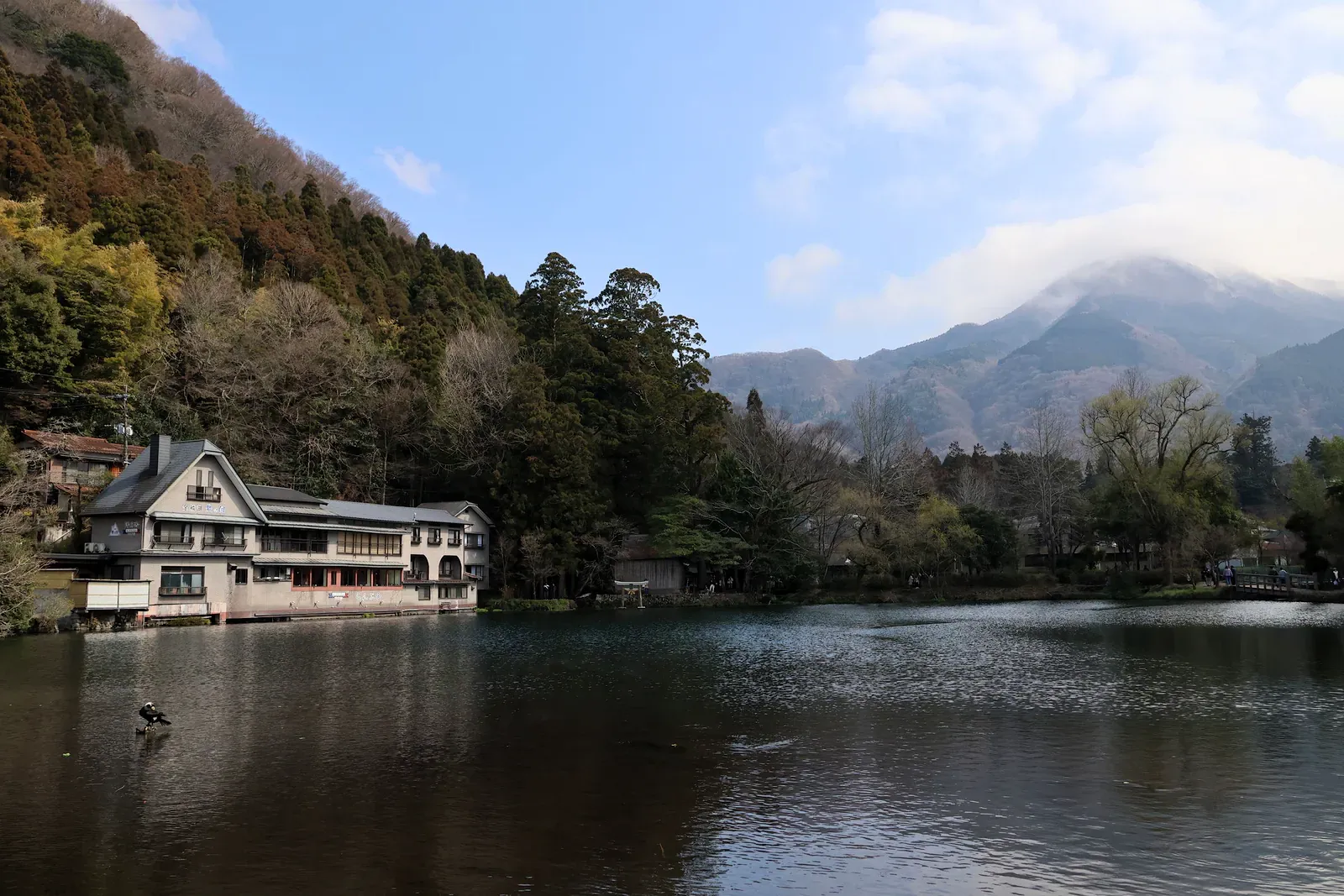 Lake and mountains at Yufuin